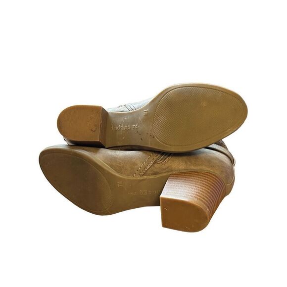 Indigo Rd. Brown Braided Ankle Boots Booties With Studs Size 7 - Picture 2 of 10